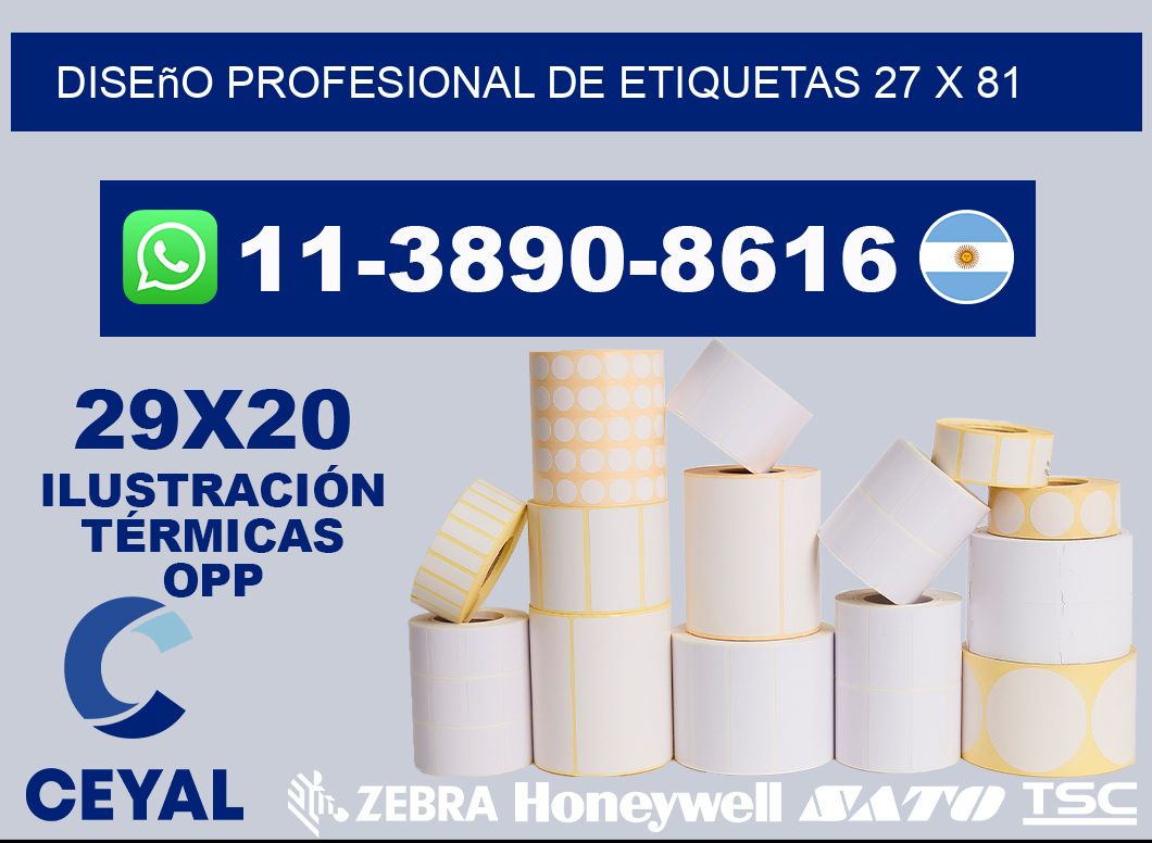 diseño profesional de etiquetas 27 x 81