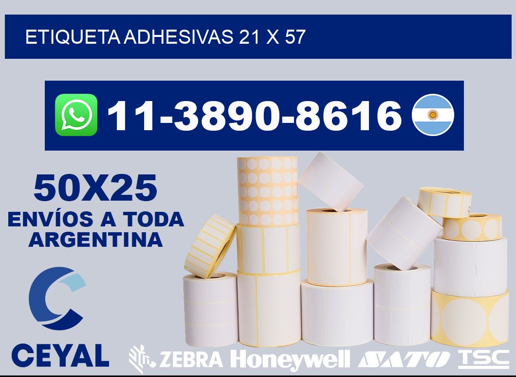 etiqueta adhesivas 21 x 57