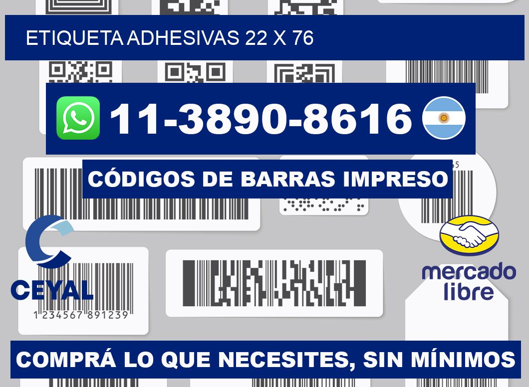 etiqueta adhesivas 22 x 76