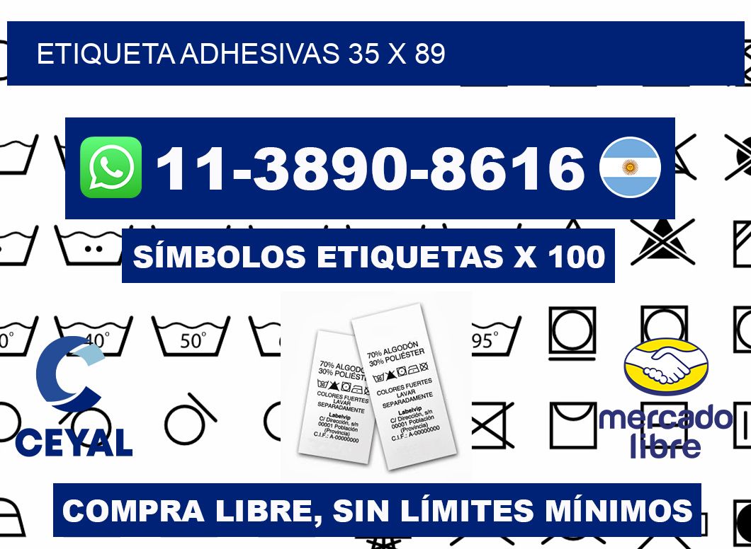 etiqueta adhesivas 35 x 89