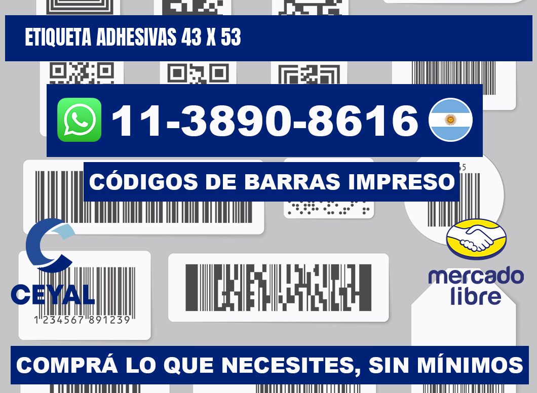 etiqueta adhesivas 43 x 53
