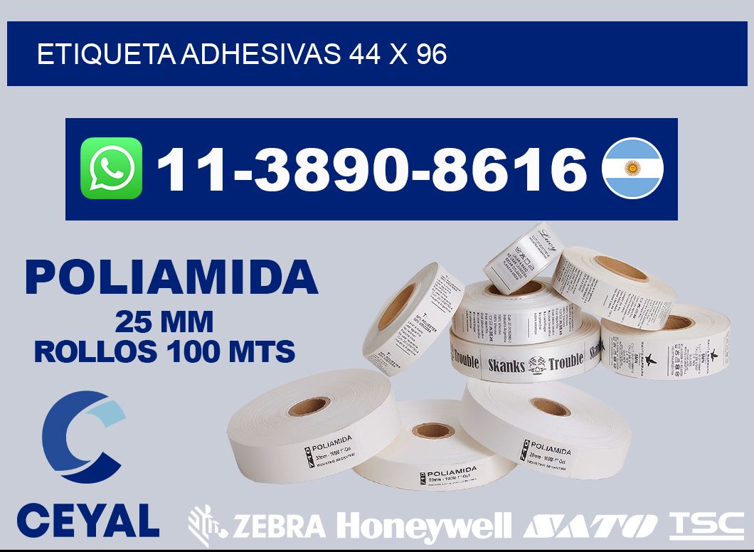 etiqueta adhesivas 44 x 96