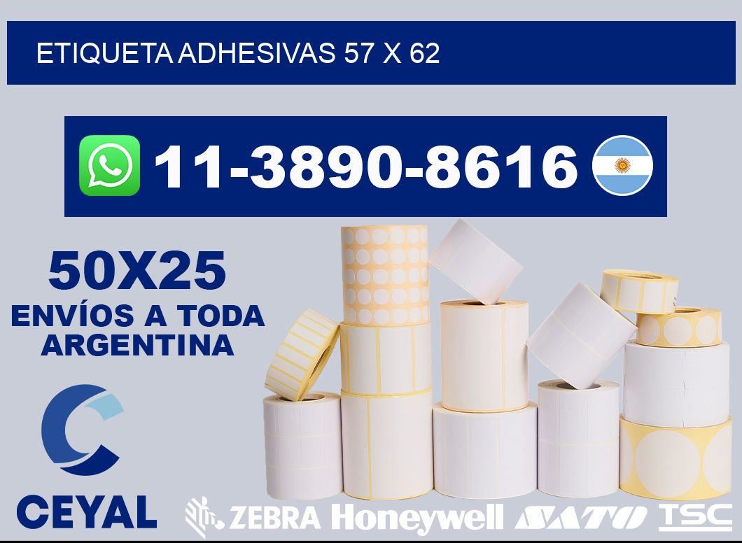 etiqueta adhesivas 57 x 62