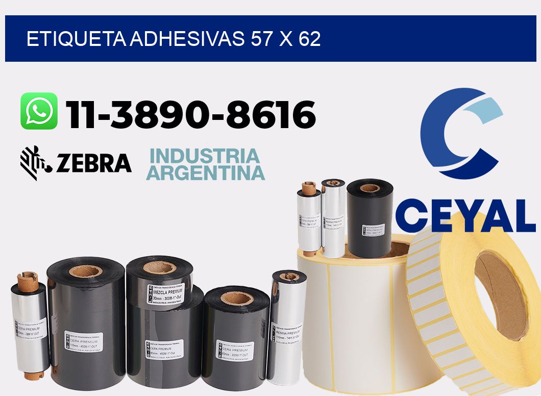 etiqueta adhesivas 57 x 62