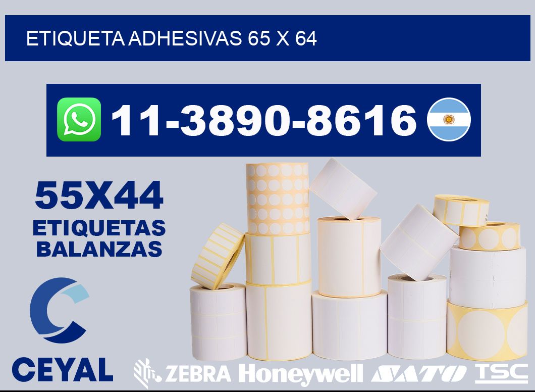 etiqueta adhesivas 65 x 64