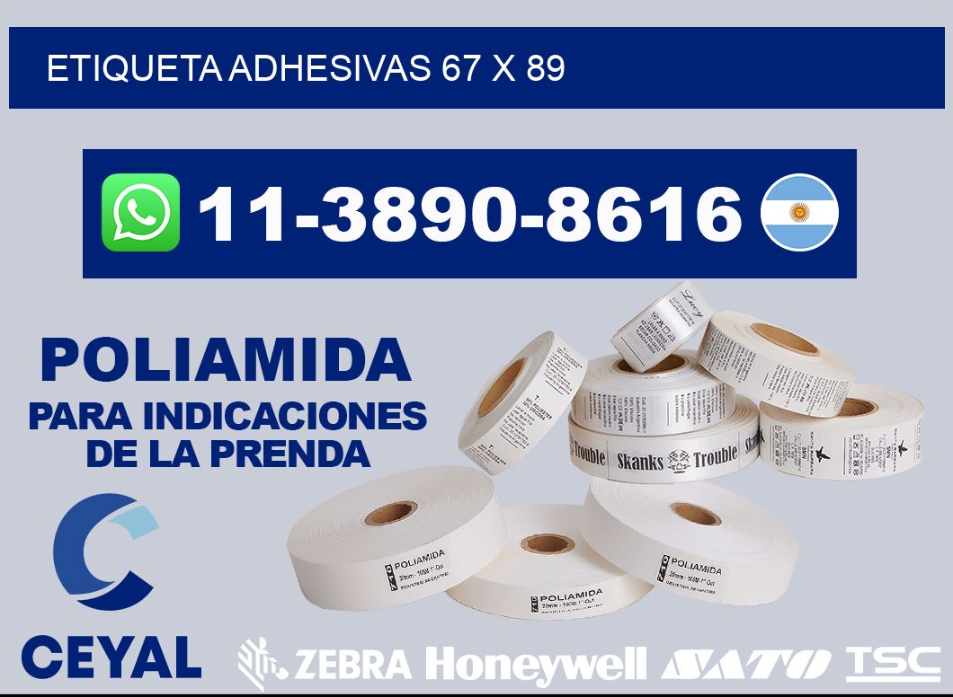 etiqueta adhesivas 67 x 89