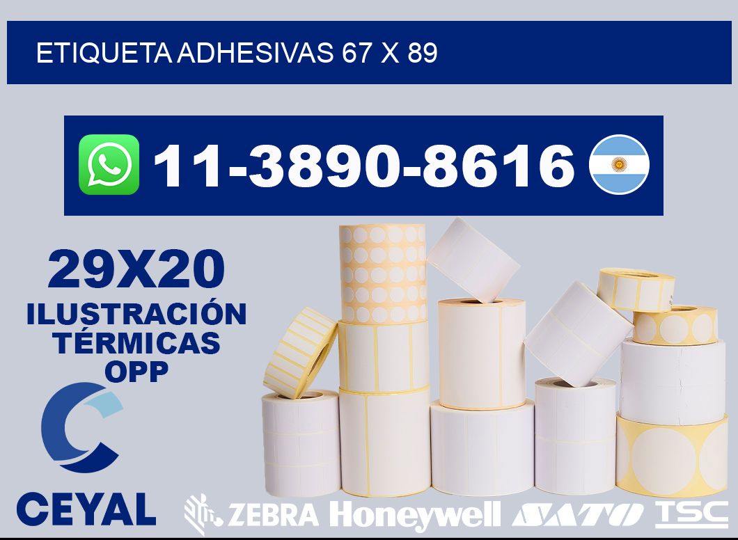etiqueta adhesivas 67 x 89