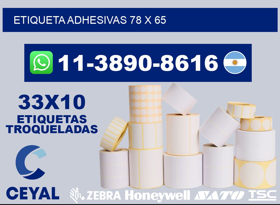 etiqueta adhesivas 78 x 65