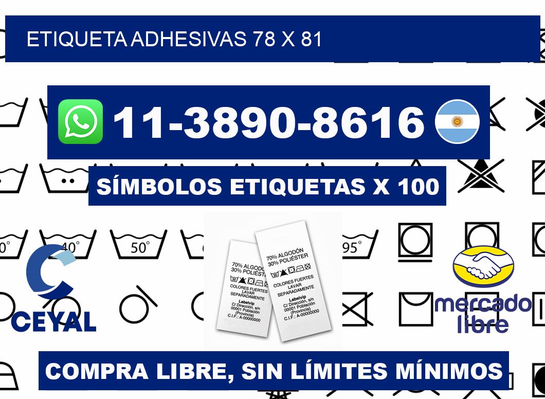 etiqueta adhesivas 78 x 81