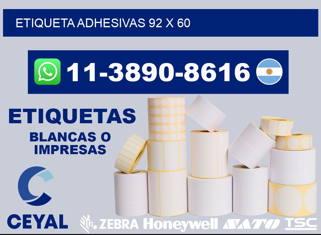 etiqueta adhesivas 92 x 60