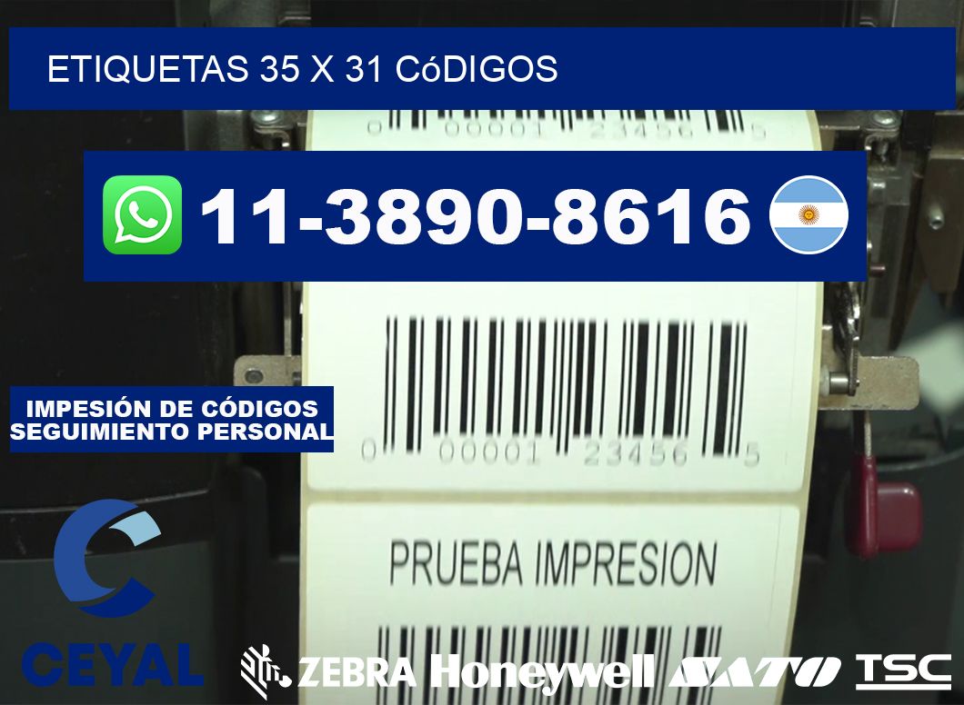 etiquetas 35 x 31 códigos