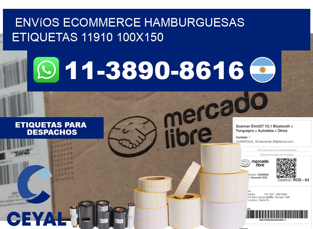 Envíos Ecommerce hamburguesas etiquetas 11910 100x150