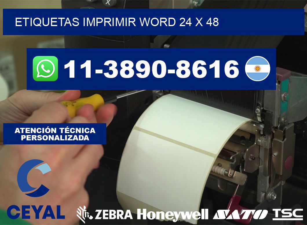 Etiquetas imprimir Word 24 x 48