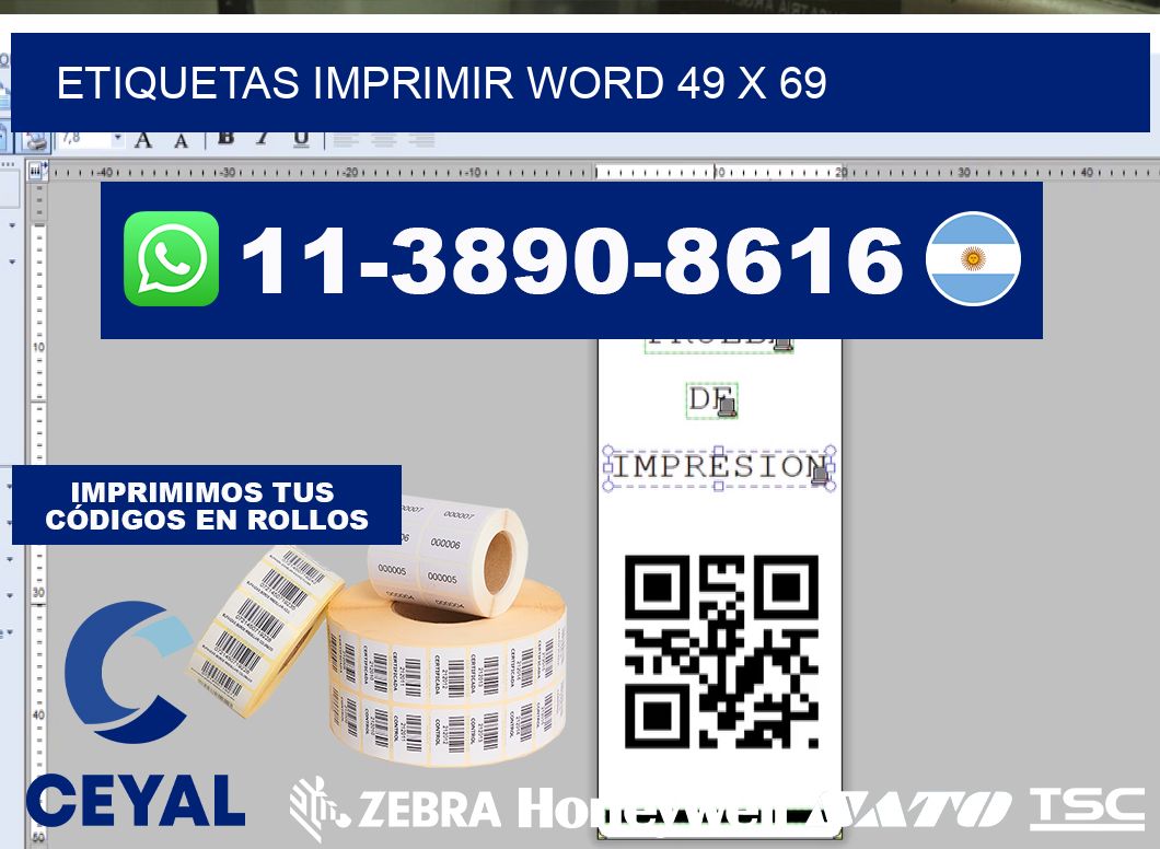 Etiquetas imprimir Word 49 x 69