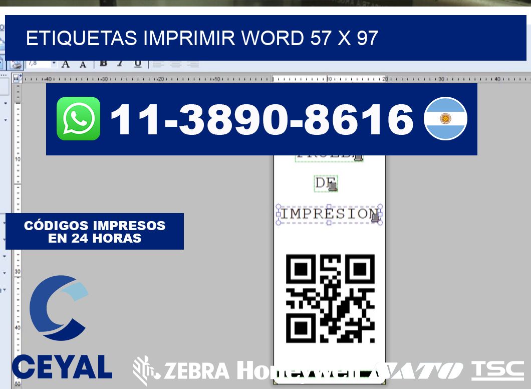 Etiquetas imprimir Word 57 x 97