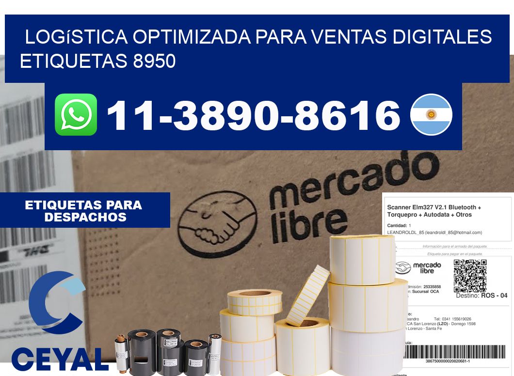 Logística optimizada para ventas digitales etiquetas 8950