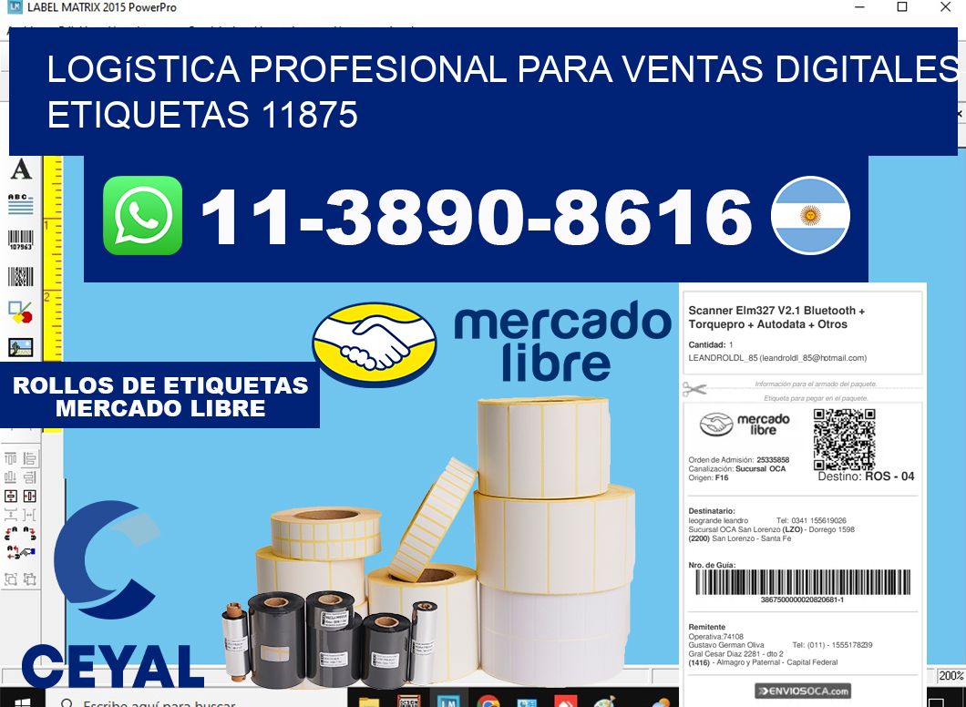 Logística profesional para ventas digitales etiquetas 11875