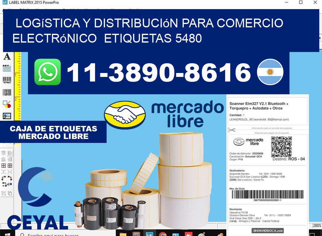 Logística y distribución para comercio electrónico  etiquetas 5480
