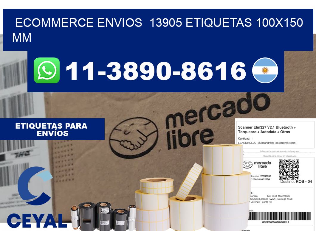 ecommerce envios 13905 etiquetas 100x150 mm