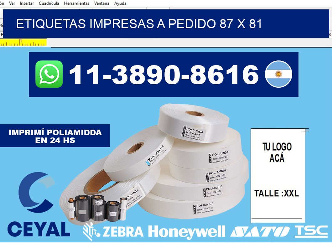 etiquetas impresas a pedido 87 x 81