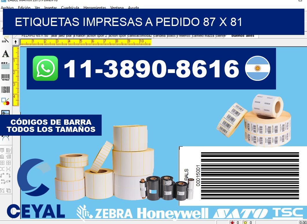 etiquetas impresas a pedido 87 x 81