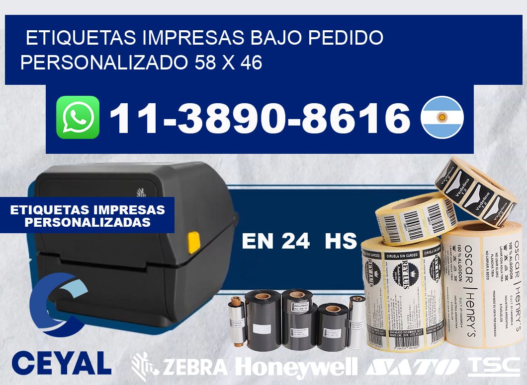 etiquetas impresas bajo pedido personalizado 58 x 46