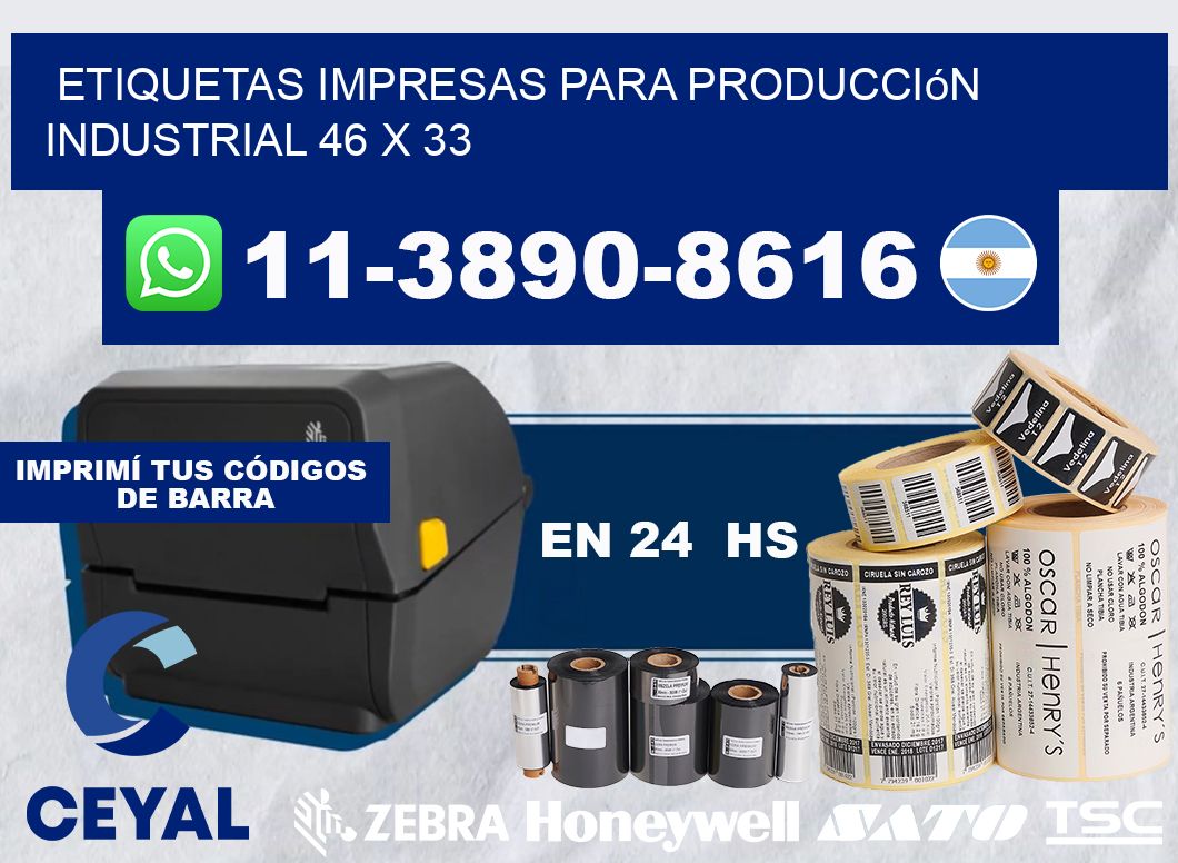 etiquetas impresas para producción industrial 46 x 33
