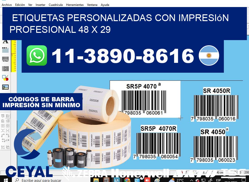 etiquetas personalizadas con impresión profesional 48 x 29