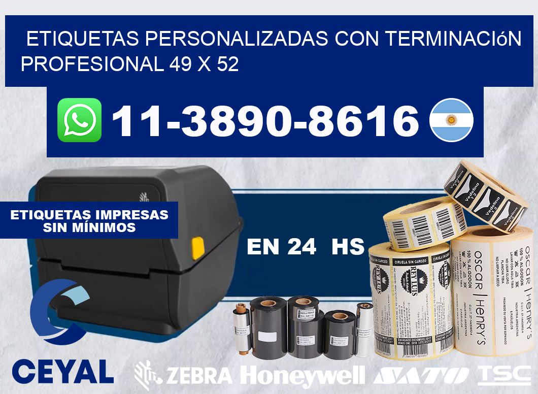 etiquetas personalizadas con terminación profesional 49 x 52