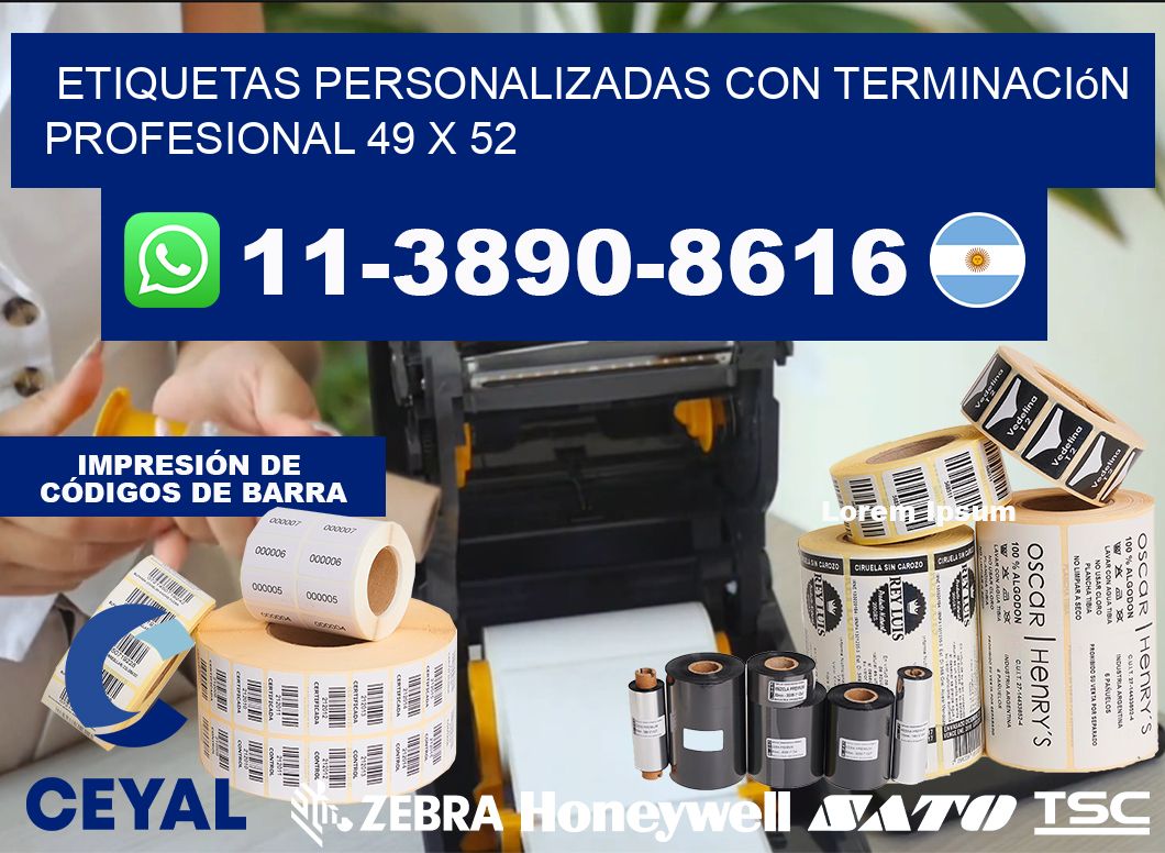 etiquetas personalizadas con terminación profesional 49 x 52