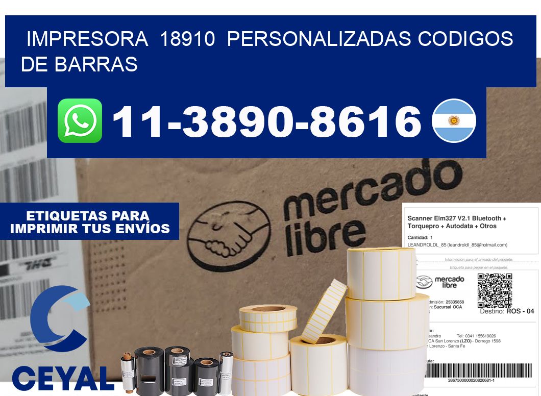 impresora 18910 personalizadas codigos de barras