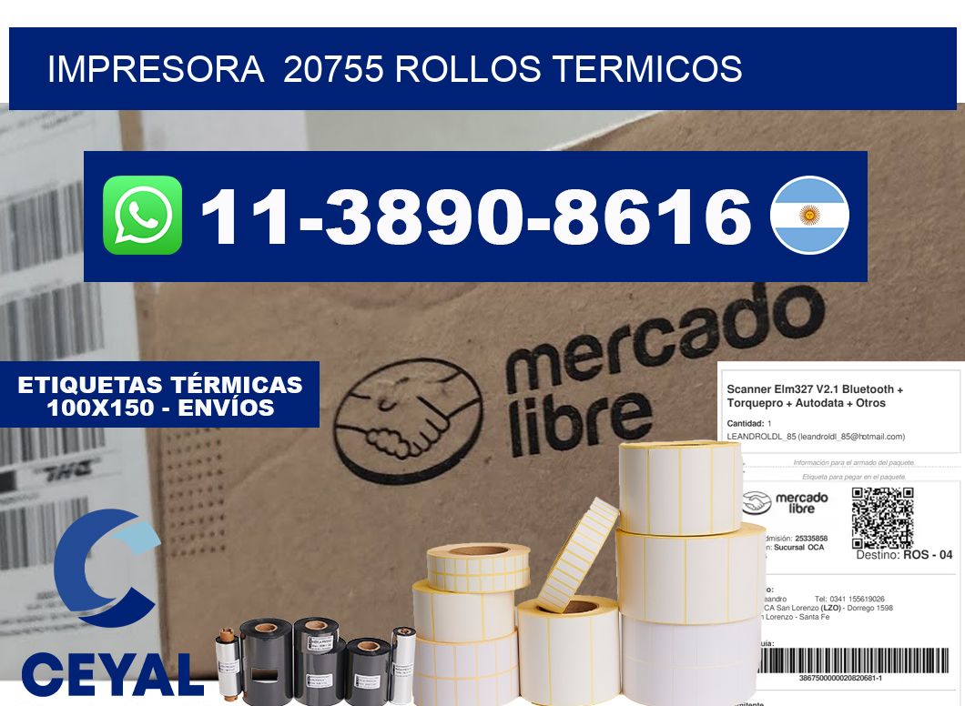 impresora  20755 rollos termicos