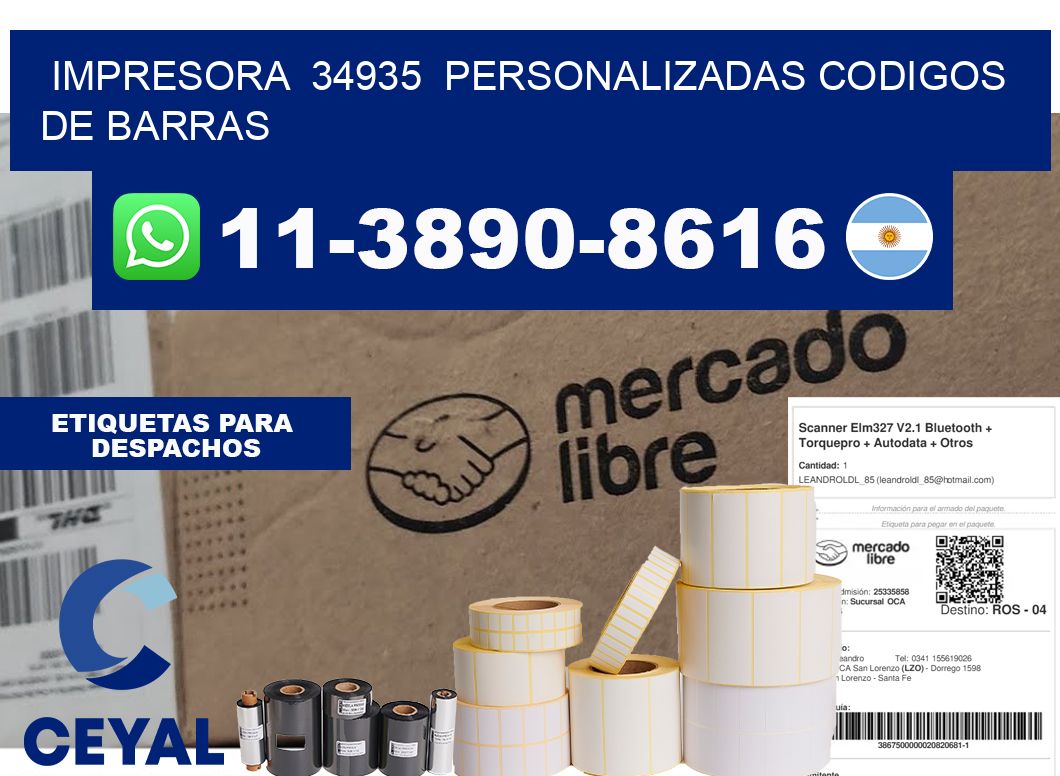 impresora 34935 personalizadas codigos de barras