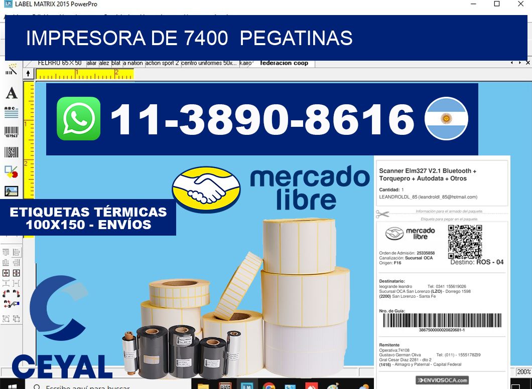 impresora de 7400  pegatinas