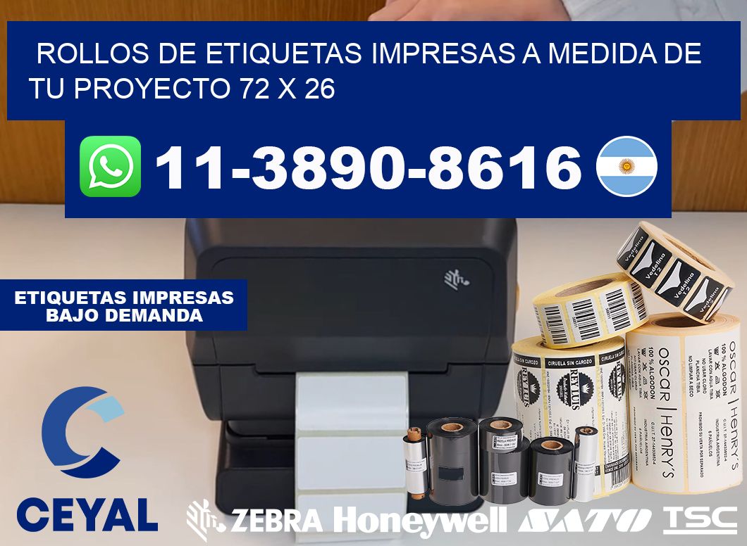 rollos de etiquetas impresas a medida de tu proyecto 72 x 26