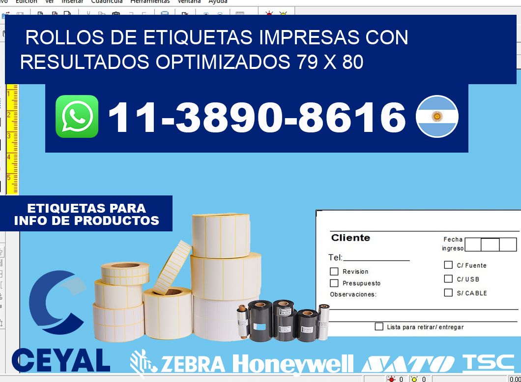rollos de etiquetas impresas con resultados optimizados 79 x 80
