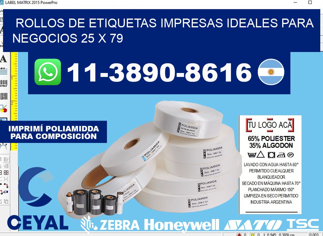 rollos de etiquetas impresas ideales para negocios 25 x 79