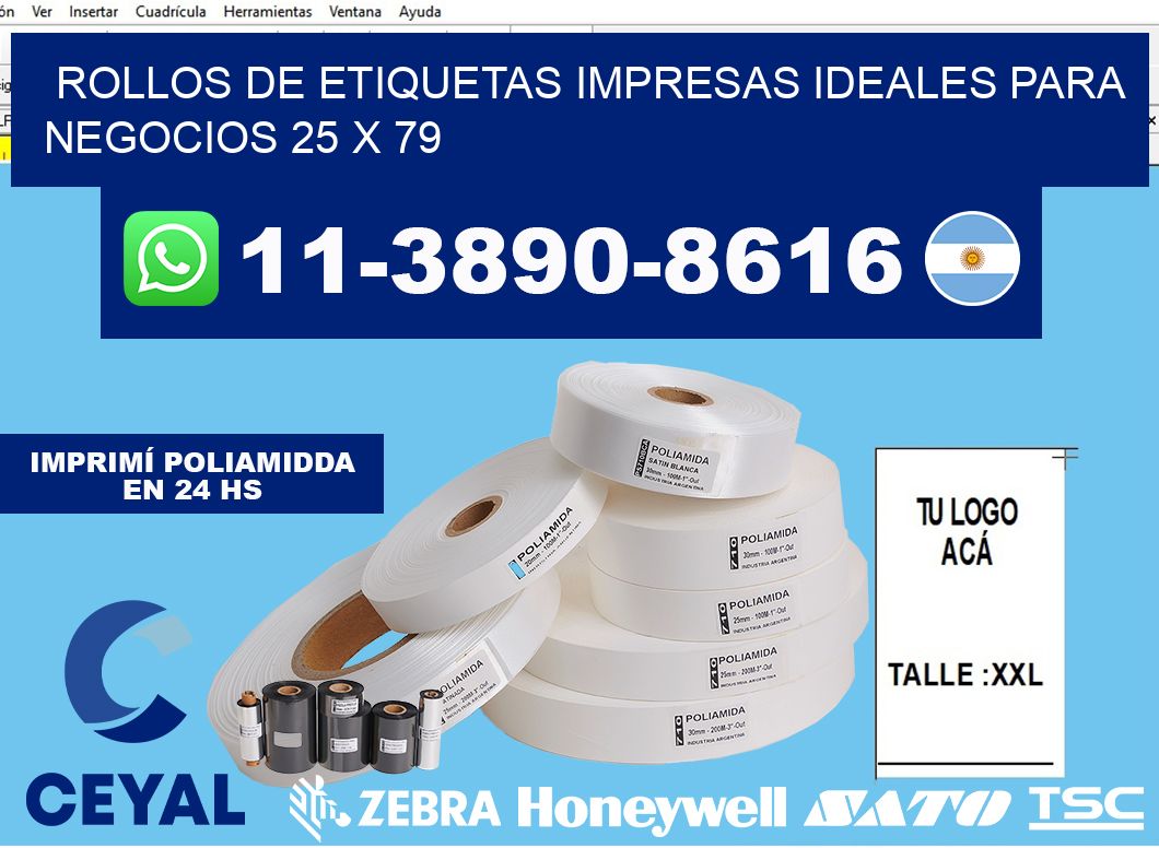 rollos de etiquetas impresas ideales para negocios 25 x 79