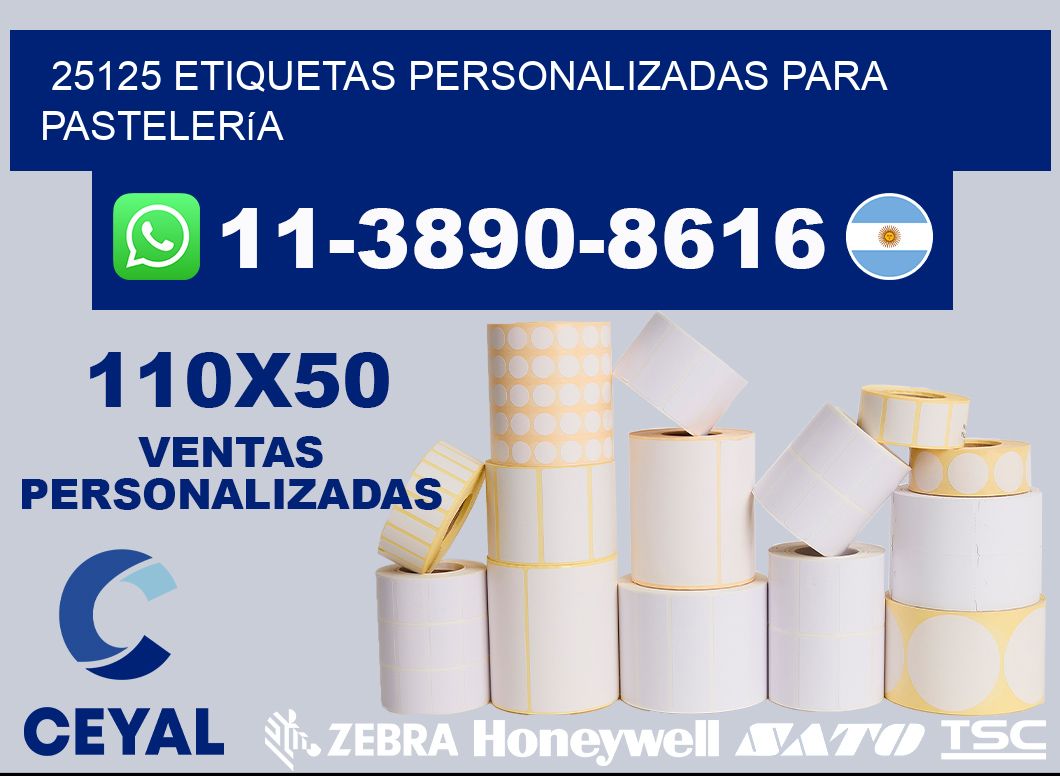 25125 etiquetas personalizadas para pastelería