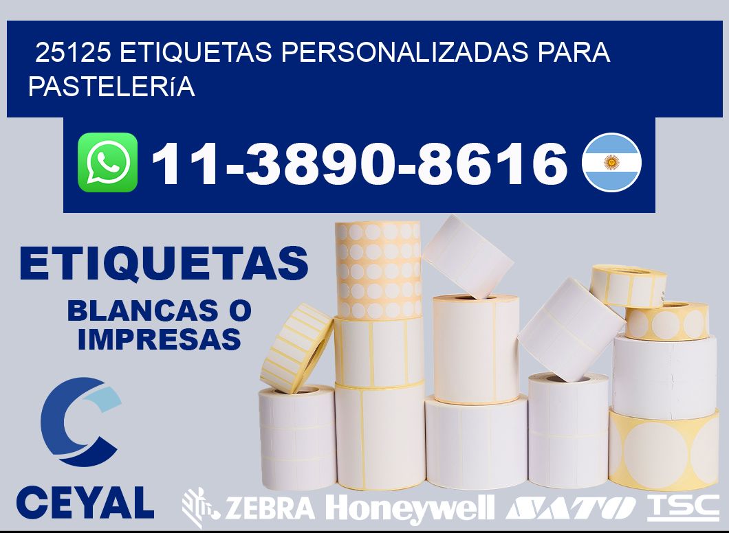 25125 etiquetas personalizadas para pastelería