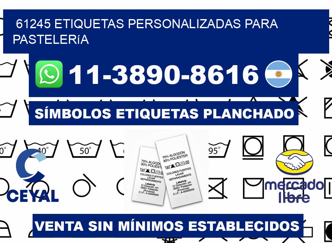 61245 etiquetas personalizadas para pastelería