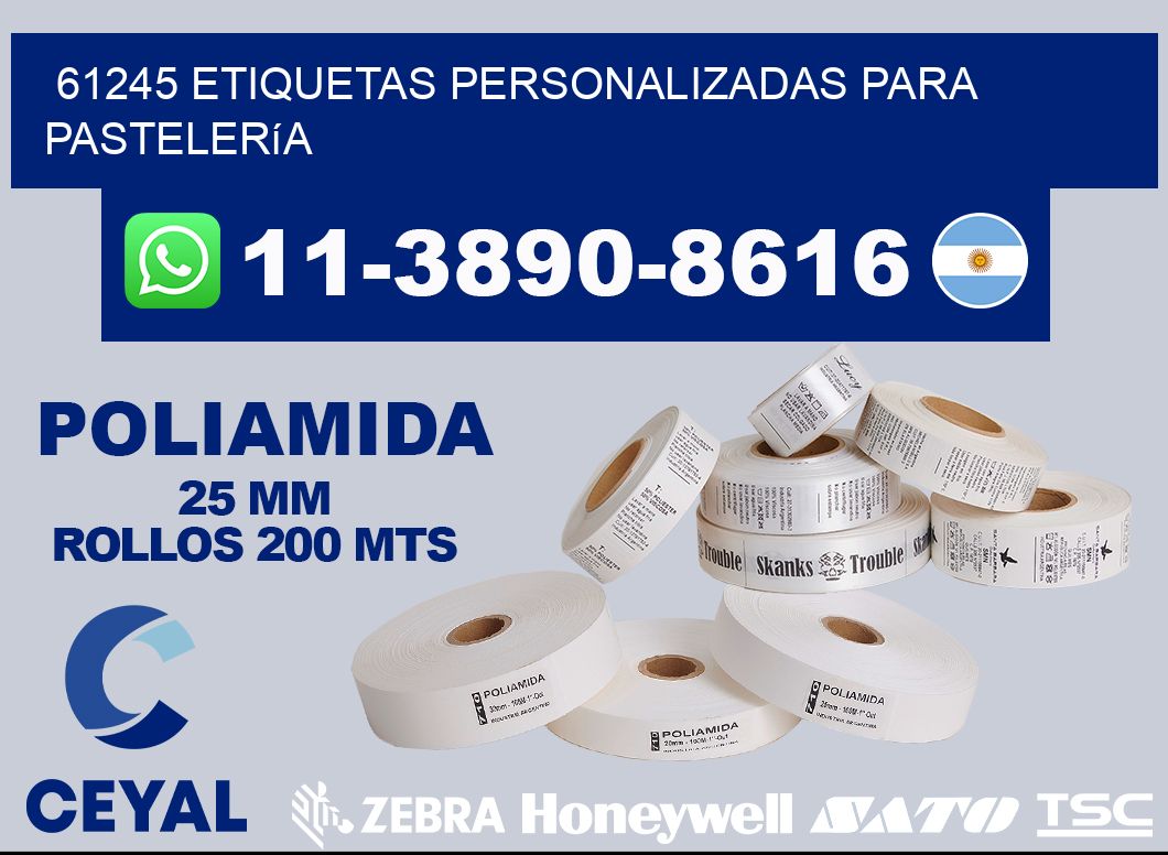 61245 etiquetas personalizadas para pastelería