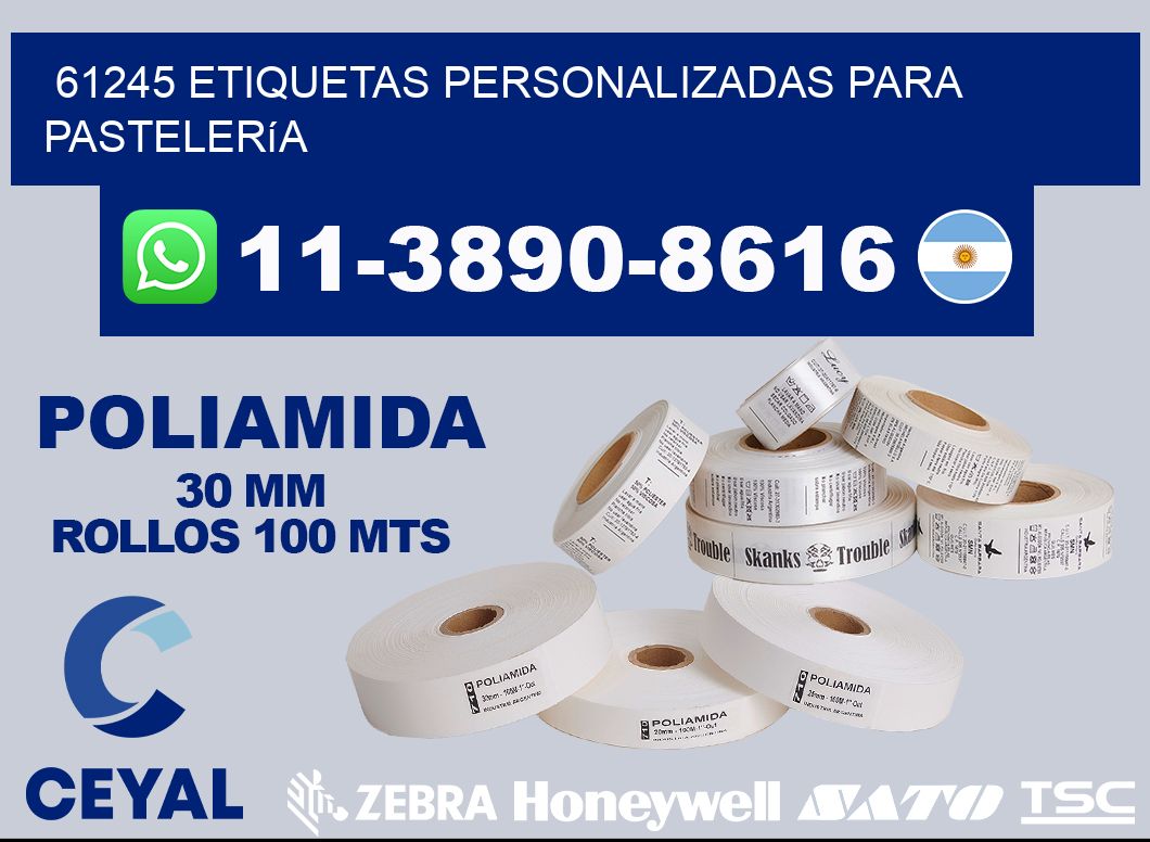 61245 etiquetas personalizadas para pastelería