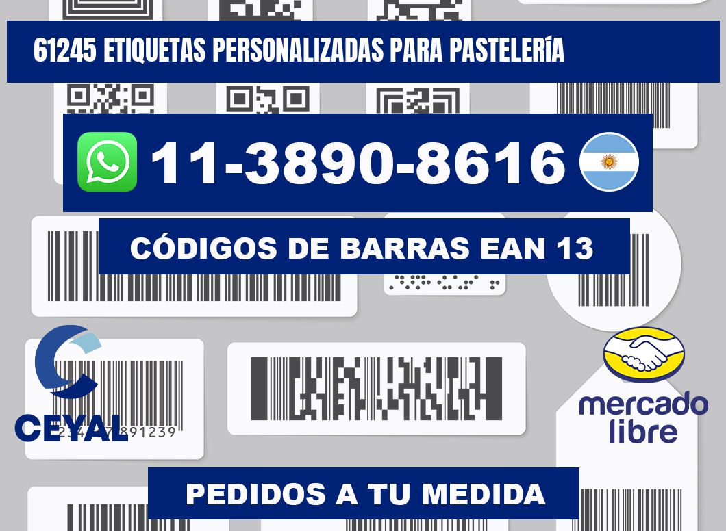 61245 etiquetas personalizadas para pastelería