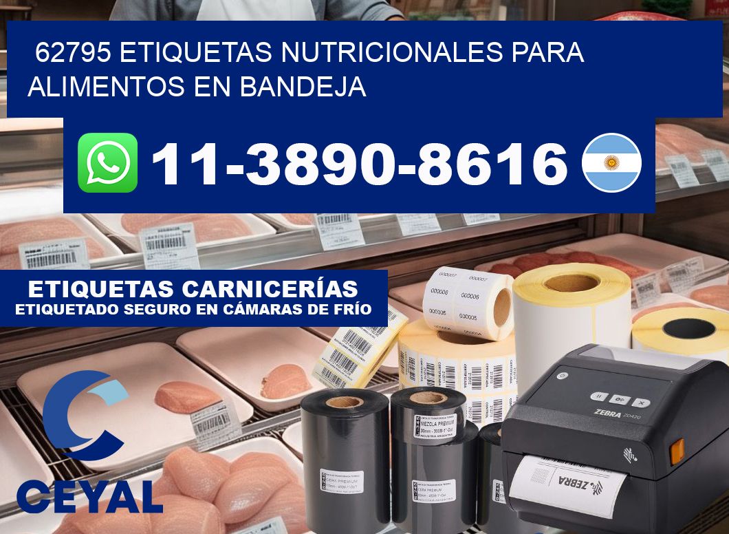 62795 etiquetas nutricionales para alimentos en bandeja