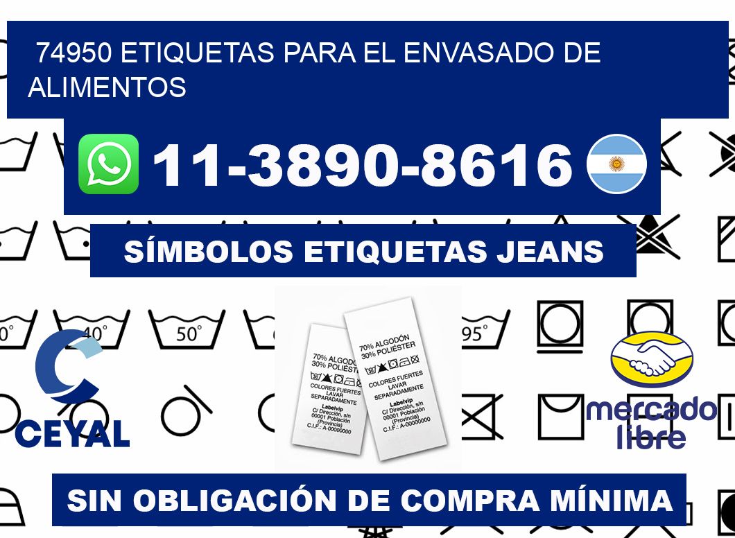 74950 etiquetas para el envasado de alimentos