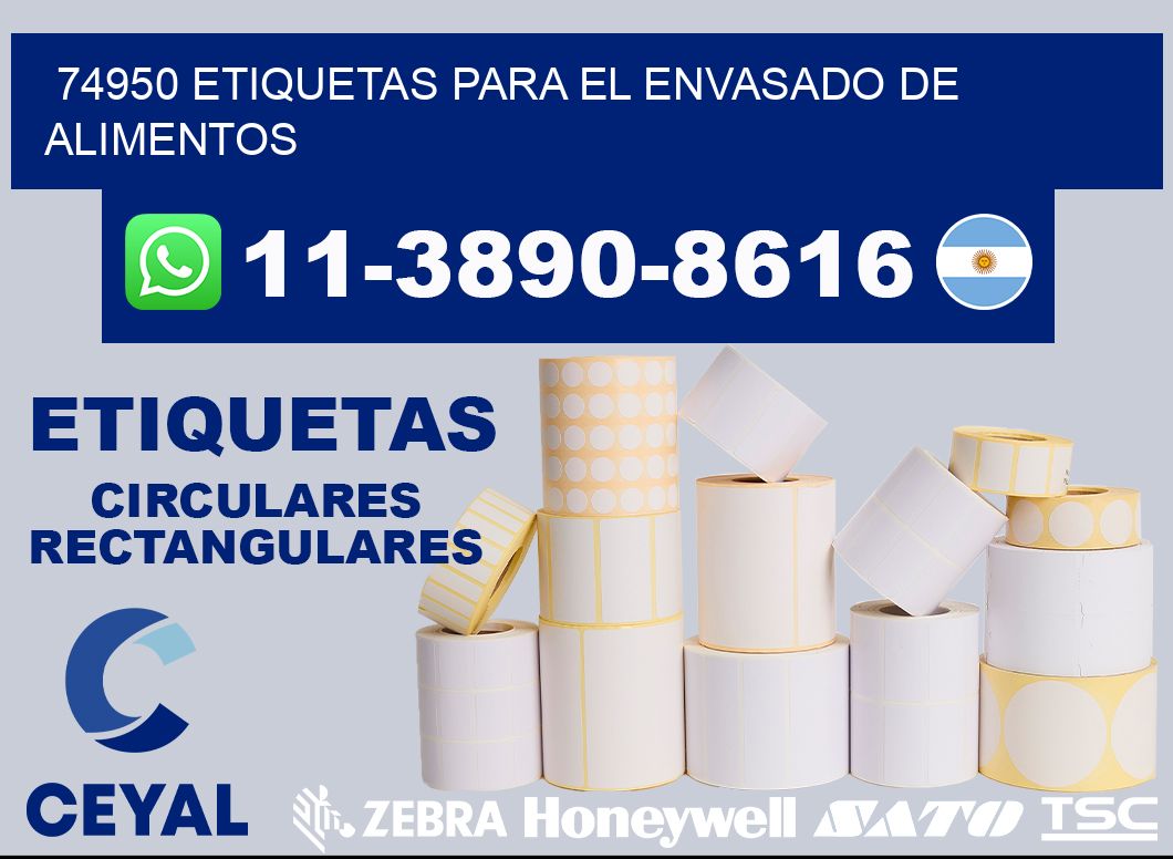 74950 etiquetas para el envasado de alimentos