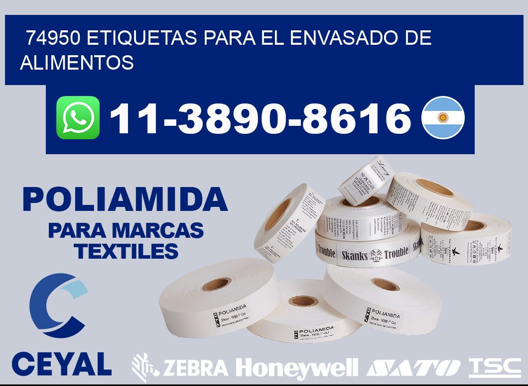 74950 etiquetas para el envasado de alimentos