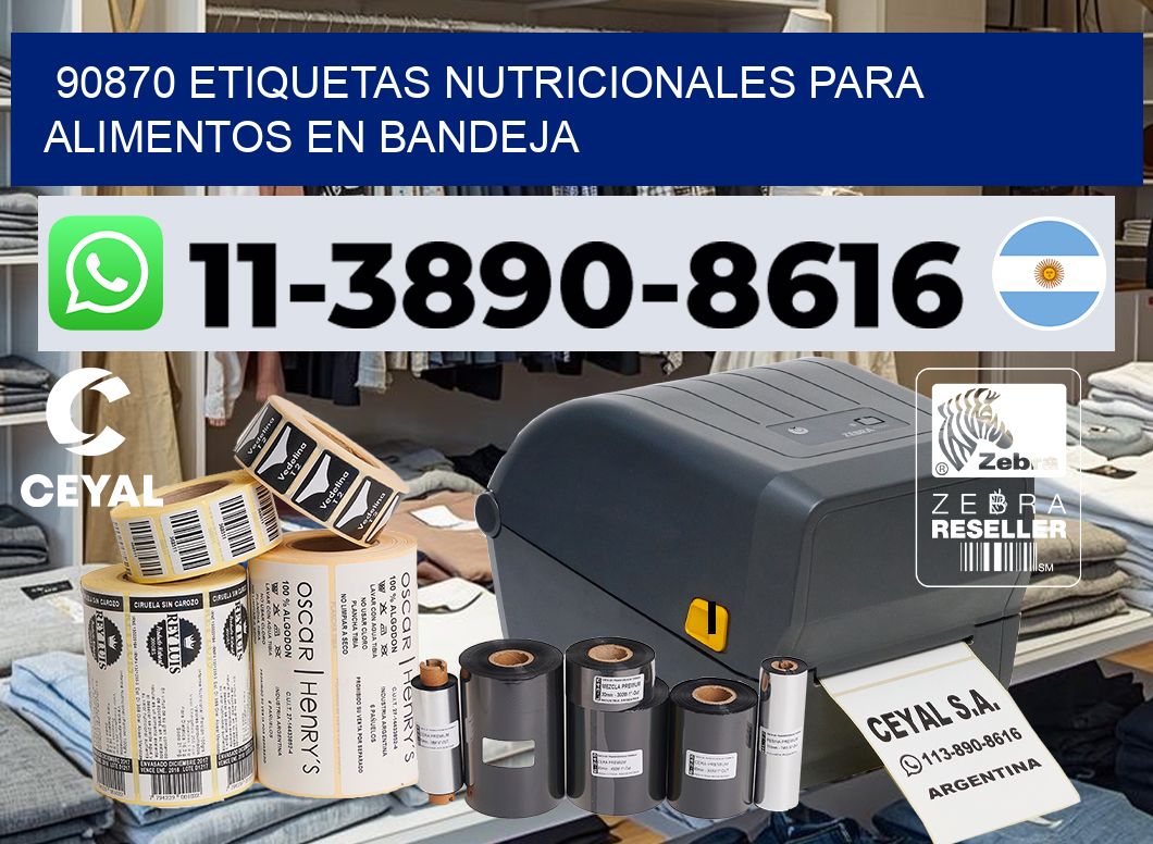 90870 etiquetas nutricionales para alimentos en bandeja
