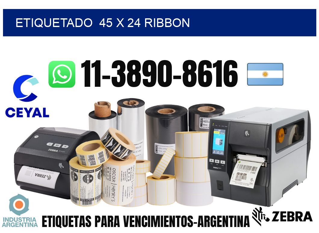 Etiquetado  45 x 24 ribbon